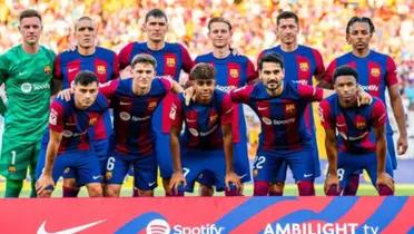 El plantel del Barcelona