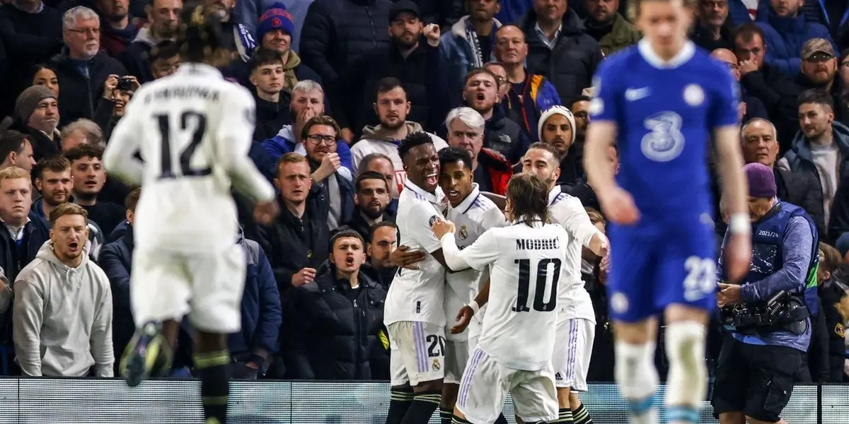 El venezolano celebró los dos goles de Rodrygo ante el Chelsea.