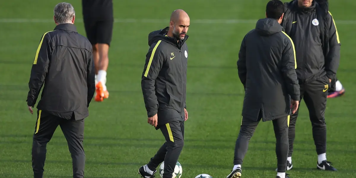 Guardiola en los entrenamientos