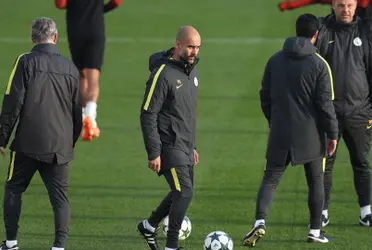 Guardiola en los entrenamientos