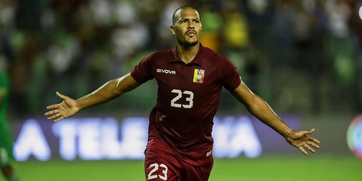 Salomón Rondón celebró su partido 100 con la Selección de Venezuela con un gol ante Chile 